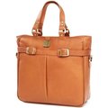 Clava Clava 993CAFE Leather Pleated Buckle Tote  - Cafe 993CAFE